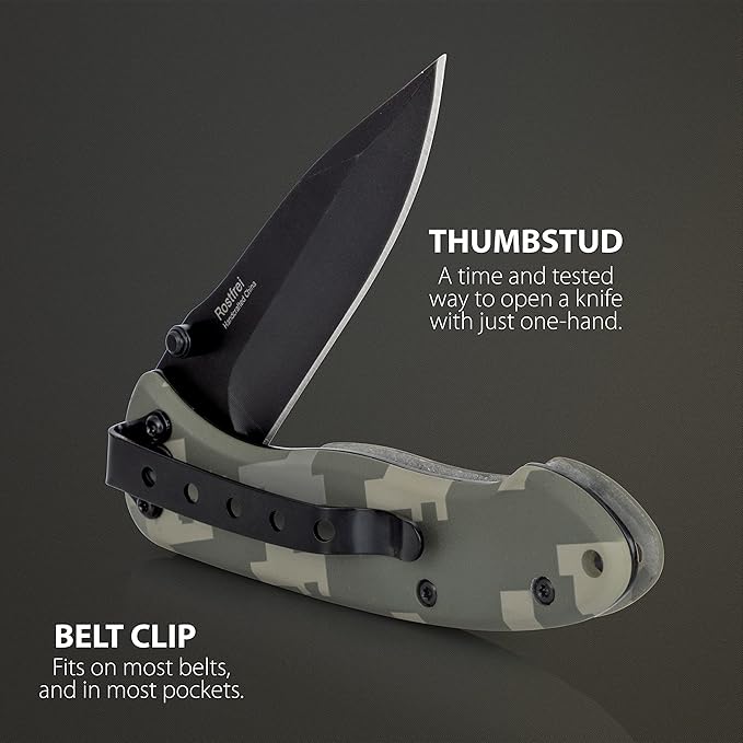 4 Inch Digital Camo Liner Lock Knife - Tactical Pocket Knife for EDC, Camping, and Home Improvement