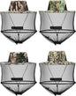 4 Pieces Mosquito Head Mesh Mosquito Cap Net Hat Face Cover with Zipper Foldable Fly Protection Netting Hat for Outdoor Fishing Hiking Gardening
