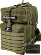 45L Elite Tactical Backpack | 3X Stronger Work & Military Backpack | Water Resistant and Heavy Duty | 3 Day MOLLE Bug Out Bag (Olive Green)