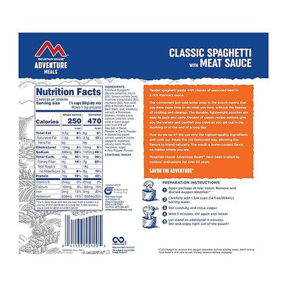 Mountain House Classic Spaghetti with Meat Sauce | Freeze Dried Backpacking & Camping Food |2 Servings