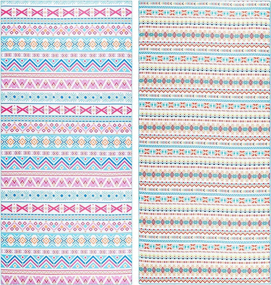 2 Pack Microfiber Beach Towel, Oversized Microfiber Pool Towel 75”x 35”, Sand-Free Beach Towel, Quick Drying Camping Towel, Super Absorbent Bath Towel Blanket, Soft Breathable and Lightweight