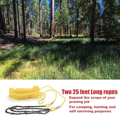 36 Inches handsaw, 48 Cutting Teeth/Blades(24 Double-side/Bi-Directional),With Carry Pouch and High Reach Tree Limb Hand Rope,For Outdoor Surviving,Camping,Hunting,Tree Branch Cutting
