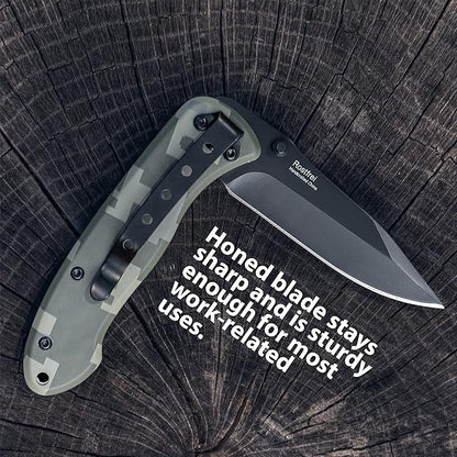 4 Inch Digital Camo Liner Lock Knife - Tactical Pocket Knife for EDC, Camping, and Home Improvement