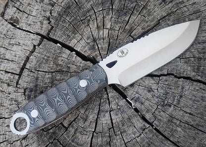 JEO-TEC Nº10 Bushcraft Survival Knife | Full Tang Fixed Blade Outdoor Camping Utility Hunting Knife In Kydex Sheath | MOVA Steel Fire Starter Scraper | Gift For Him
