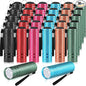 36 Pack Mini Flashlights Bulk, Bright Aluminum Handheld Flashlight with Lanyard, Small LED Flashlights for Kids Night Reading Emergency Hurricane Camping Party Favors(Fresh Color)