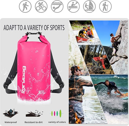 IDRYBAG Dry Bags for Kayaking Waterproof 2L/5L/10L/15L/20L, Small Dry Bag Waterproof Floating, Dry Sack Waterproof Bag for Paddleboarding Travel