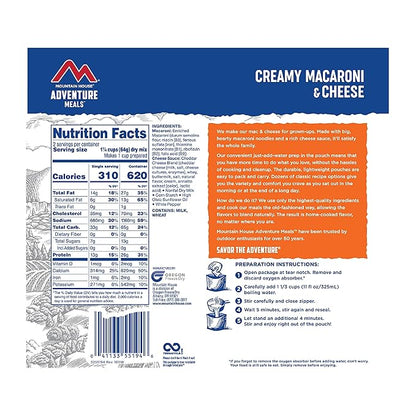 Mountain House Creamy Macaroni & Cheese | Freeze Dried Backpacking & Camping Food | 2 Servings (Pack of 2)