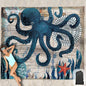 Beach Blanket Waterproof Sandproof Oversized 95”x 80”,Sand Free Beach Mat with Corner Pockets,Portable Mesh Bag for Beach Festival,Picnic,Travel and Outdoor Camping (Octopus)