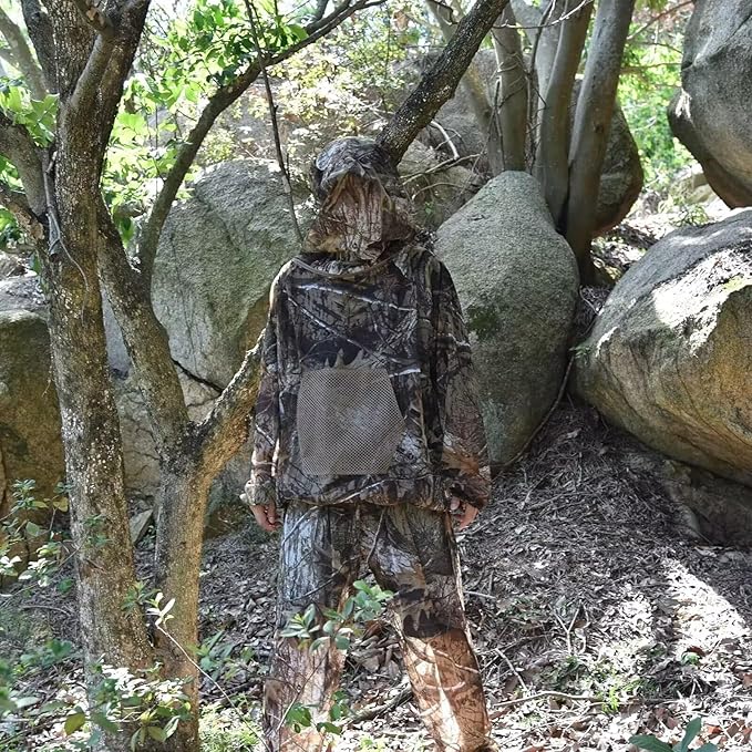 Mosquito Net Suit Camo Hunting Mesh Suit Bug Net Clothing with Hood Outdoor Protection No-See-Ums Garden Camping