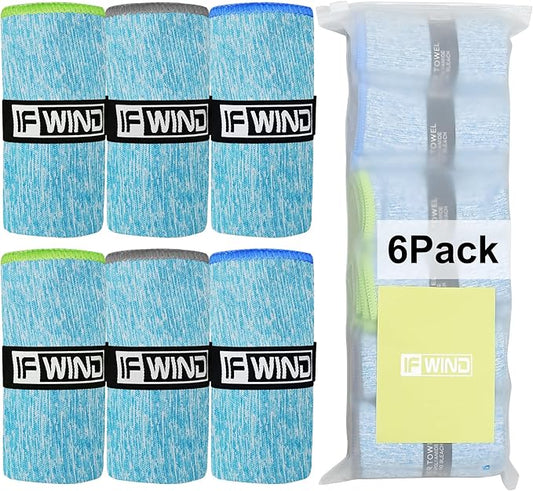 6 Pack Microfiber Gym Towels for Working Out,Fast Drying Workout Accessories Sweat Towels for Gym Gear,Gym Towels for Men & Women,Sports Exercise Fitness Gear Tennis Towels for Body Hot Yoga