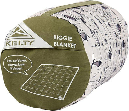Kelty Biggie Blanket, 2 Person Large Insulated Camping Indoor Outdoor Travel Blanket and Ground Picnic Covering, Updated for 2022