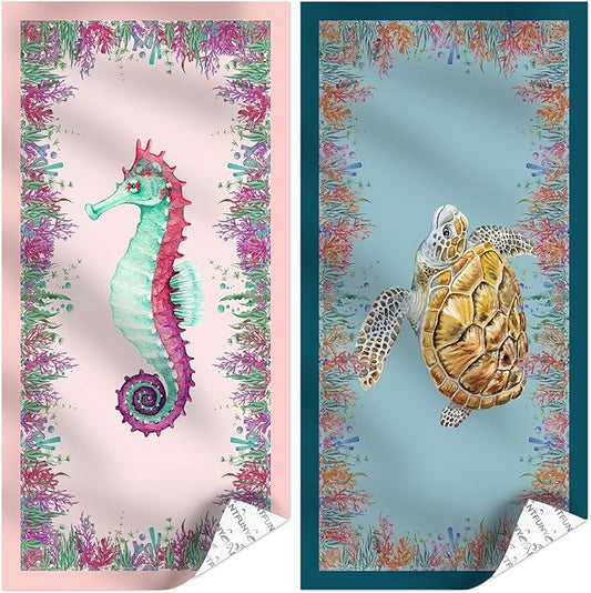 2 Packs Luxury Oversized Microfiber Beach Towel 36x72 Inch, Quick Dry Sandrpoof Compact Absorbent, Adult Men Extra Large Pool Swim Blanket Bulk Set Lounge Chair Cover Clearance Xl Big Long Wide Towels