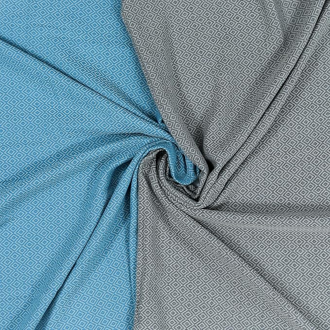 2 Oversize Cotton Travel Towel Pack Quick Dry Camping Pool Hiking Compact Vacuum Sealed Lightweight Absorbent Turkish Beach Blanket Pool Swim Camp (Turquoise Blue and Silver Gray)