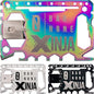 50 in 1 Credit Card Multitool Wallet Multi Tool Money Clip Clips Xtreme Ninja EDC Gerber Leatherman Knives Utility Knife Slim Wallets Minimalist Survival Everyday Carry | BAR NONE Xinja, Rainbow