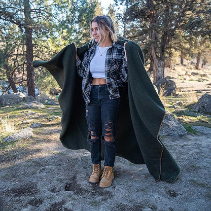 Arcturus Military Wool Blanket - Warm, Thick, Washable - Great for Outdoors, Camping, Stadium Blanket, Picnics, Travel - Car & Bushcraft Survival Kits, Large 64in x 88in 4.5 lb